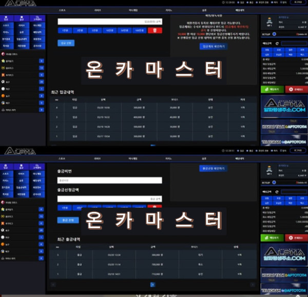 알파카지노 입출금내역