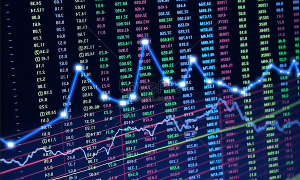 주식시장의 그래프 일러스트