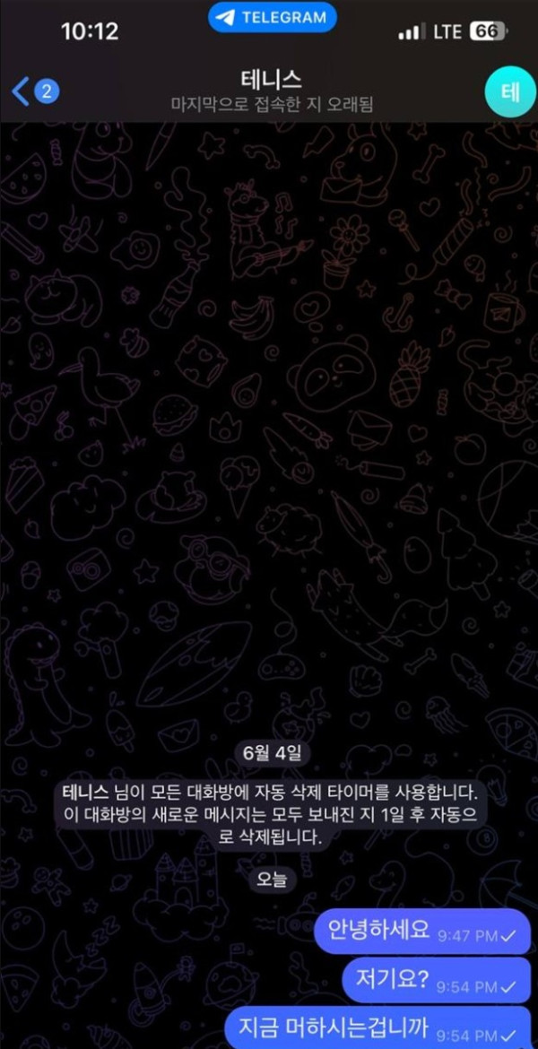 테니스 카지노 텔레그램 대화